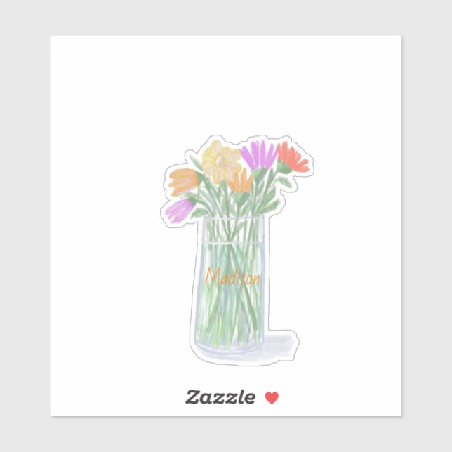 Sweet Happy Flowers +Custom Name (Sheet)