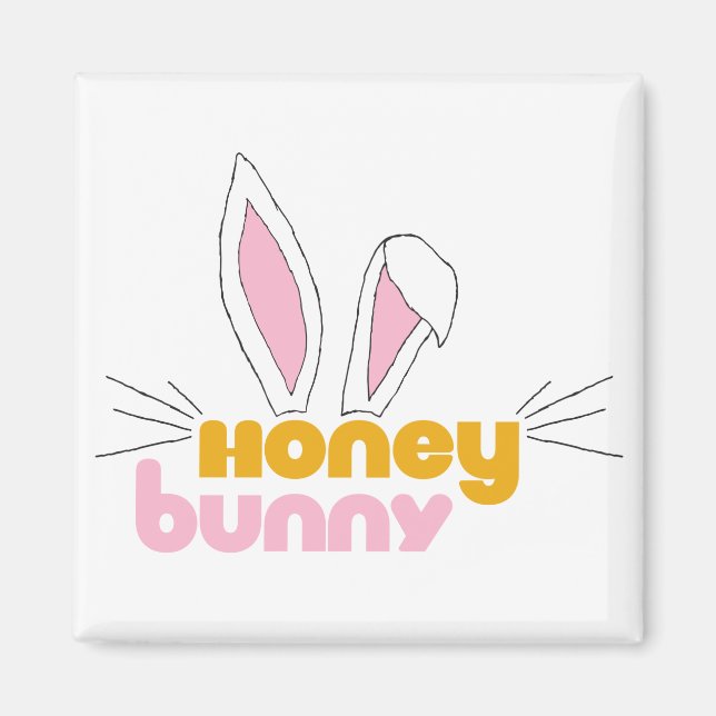 Sweet Happy Hunny Bunny Honey Rabbit Art Magnet (Front)