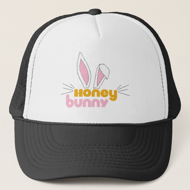 Sweet Happy Hunny Bunny Honey Rabbit Art Trucker Hat (Front)