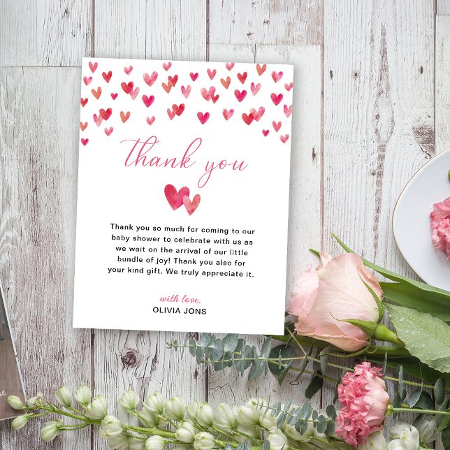 Sweet heart Baby Shower Thank You Card (Creator Uploaded)