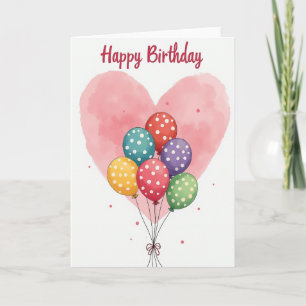 Sweet Heart Balloon Birthday Card