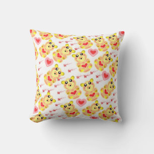 Sweet Heart Bear Nursery Pattern Cushion