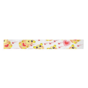 Sweet Heart Bear Nursery Pattern Satin Ribbon