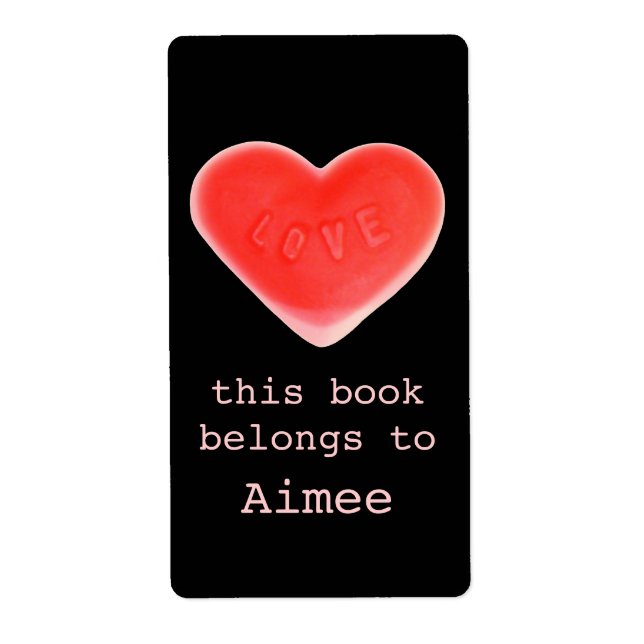 Sweet Heart Black bookplate label (Front)