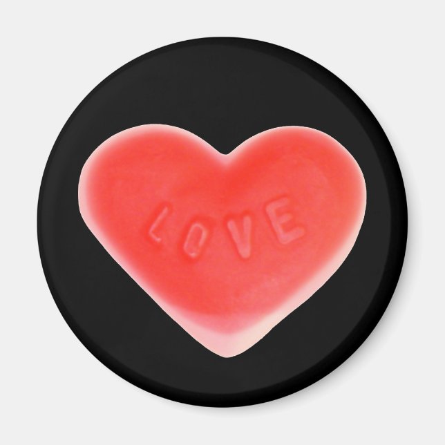 Sweet Heart Black fridge magnet round (Front)