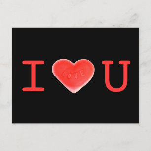 Sweet Heart Black 'I love U' postcard