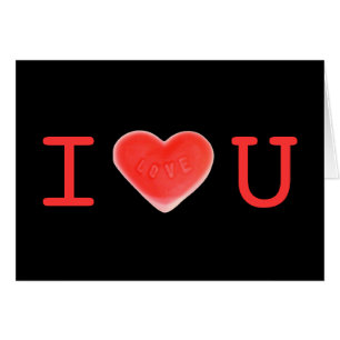 Sweet Heart Black 'I love U' Valentine's Day card