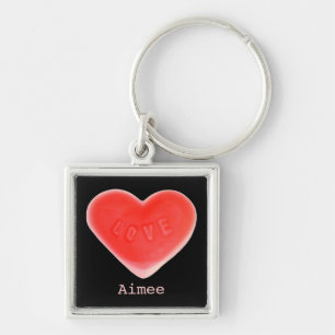 Sweet Heart Black 'Name' keychain square