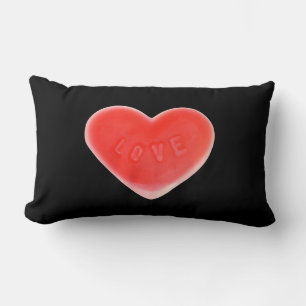 Sweet Heart Black throw pillow