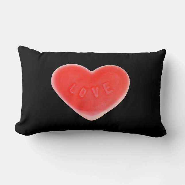 Sweet Heart Black throw pillow (Front)