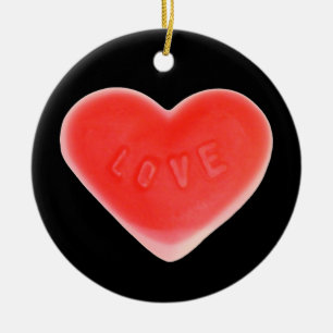 Sweet Heart Black 'Your Text' ornament round
