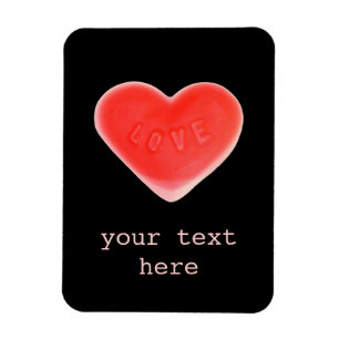 Sweet Heart Black 'Your text' premium magnet