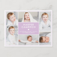 Sweet Heart Editable Colour Birth Announcement Pos