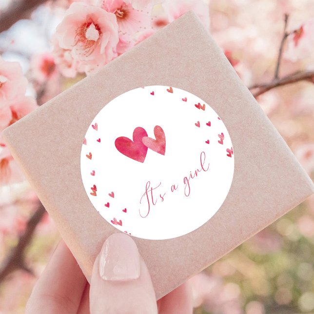 Sweet heart It's a girl Classic Round Sticker (Creator Uploaded)
