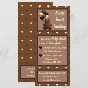 "Sweet heart landing" baby shower invitation