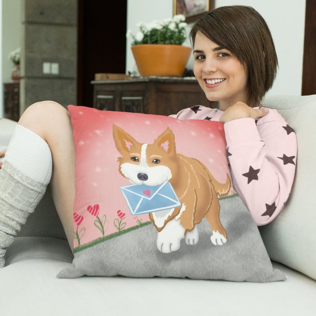 Sweet Heart Letter Delivered By Corgi  Cushion (Creator Uploaded)