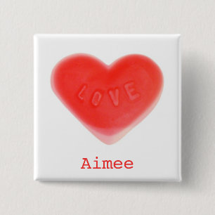 Sweet Heart 'Name' button square