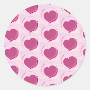 Sweet heart pattern!! classic round sticker