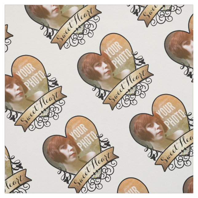 Sweet Heart Personalised Photo Fabric (Swatch)