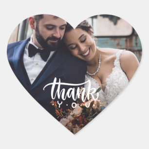  Sweet Heart Photo Wedding Thank You Favour Sticker