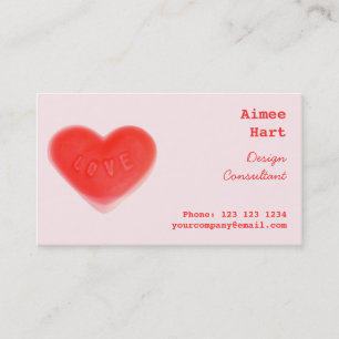 Sweet Heart Pink business card side red back