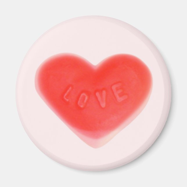 Sweet Heart Pink fridge magnet round (Front)