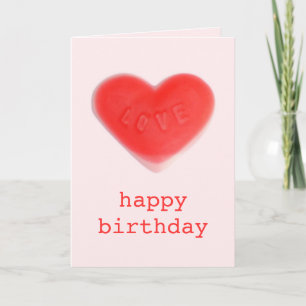 Sweet Heart Pink 'happy birthday' card portrait