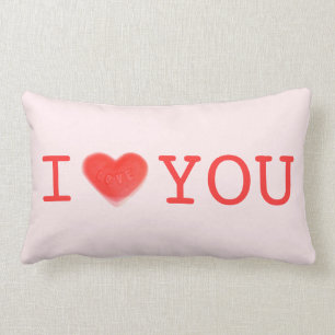 Sweet Heart Pink 'I Heart You' throw pillow lumbar