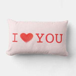 Sweet Heart Pink 'I Heart You' two sides lumbar Cushion