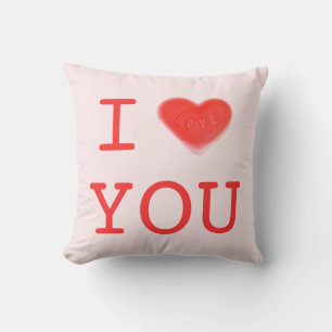 Sweet Heart Pink 'I heart You' two sides square Cushion