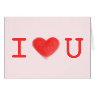 Sweet Heart Pink 'I love U' card