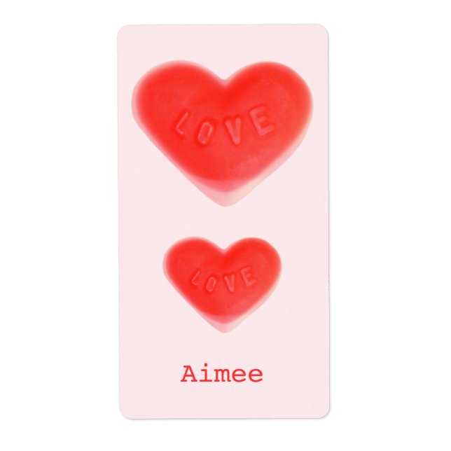 Sweet Heart Pink 'Name'  label (Front)