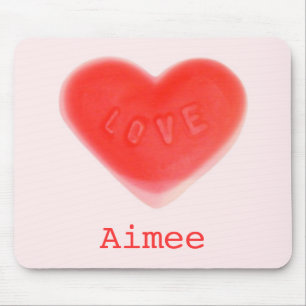 Sweet Heart Pink 'Name' mousepad
