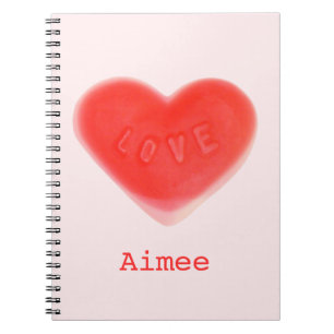 Sweet Heart Pink 'Your Name' notebook
