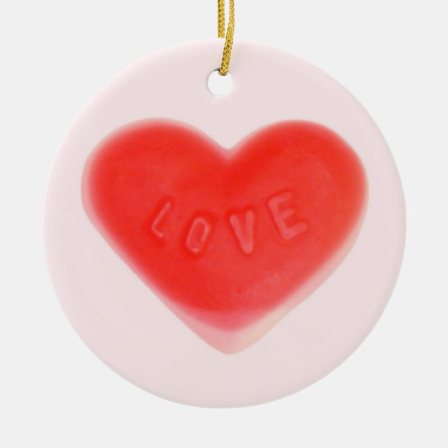 Sweet Heart Pink 'Your Text' ornament (Front)