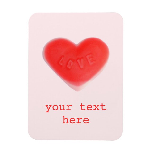 Sweet Heart Pink 'Your text' premium magnet (Vertical)