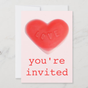 Sweet Heart Pink 'You're Invited' invitation