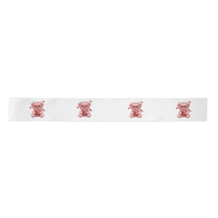 Sweet Heart Teddy Bear Pink Baby Shower  Satin Ribbon