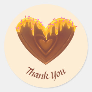 Sweet Heart Thank You Sticker Colourful Tasty