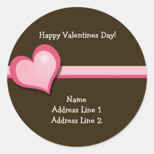 Sweet Heart Valentines Day Round Address Labels