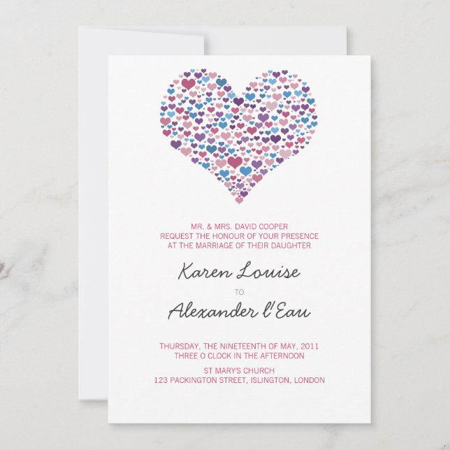 Sweet-Heart Wedding Invitation (Front)