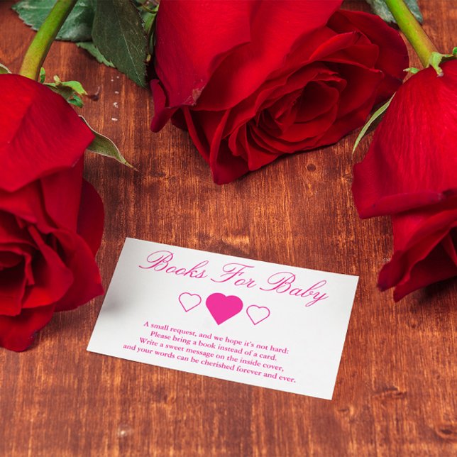 Sweet Hearts Baby Shower Books For Baby Enclosure Card (Creator Uploaded)
