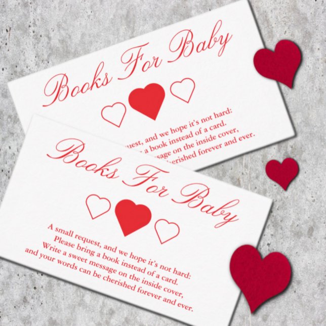 Sweet Hearts Baby Shower Books For Baby Enclosure Card (Creator Uploaded)