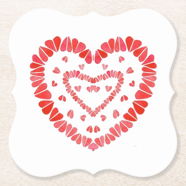 SWEET HEARTS Bracket Paper Coasters (Front)