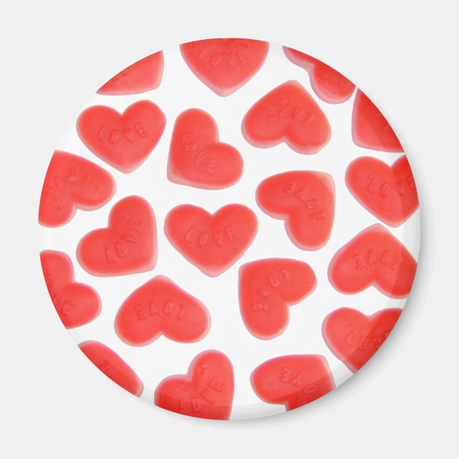 Sweet Hearts fridge magnet round (Front)