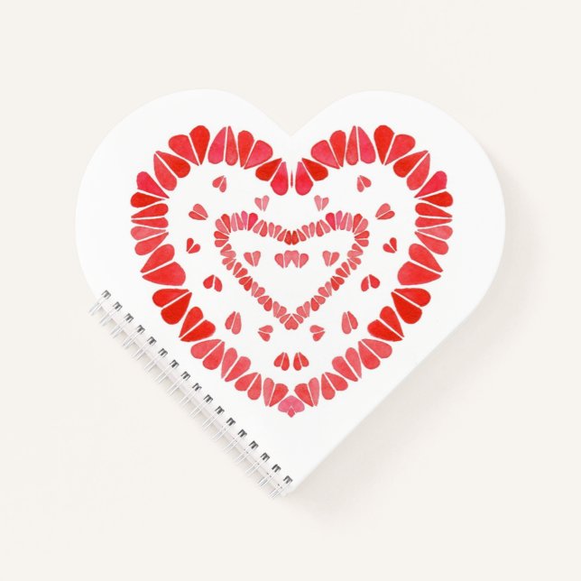 SWEET HEARTS Heart Shape Spiral Notebook (Front)