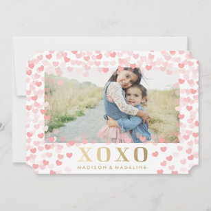 Sweet hearts in White   Valentine's Day Photo Card