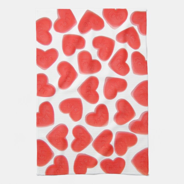 Sweet Hearts kitchen towel (Vertical)