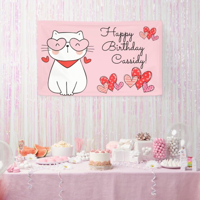 Sweet Hearts Kitten, Are You Kitten Me Birthday  Banner (Party)