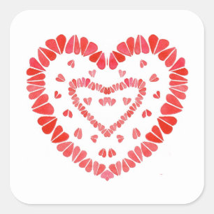 SWEET HEARTS Large Square Stickers